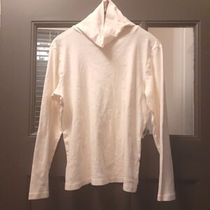 Christopher & Banks Cream Layer Your Look Long Sleeve Turtleneck Top 100% Cotton